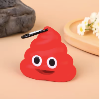 Dispensador de bolsitas, diseño emoji de kakis