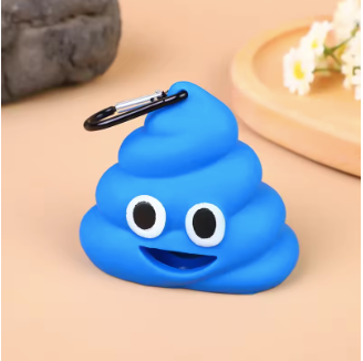 Dispensador de bolsitas, diseño emoji de kakis