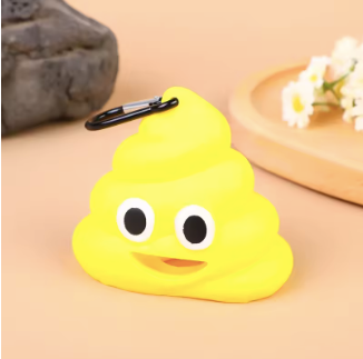 Dispensador de bolsitas, diseño emoji de kakis